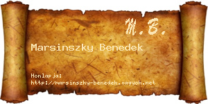 Marsinszky Benedek névjegykártya